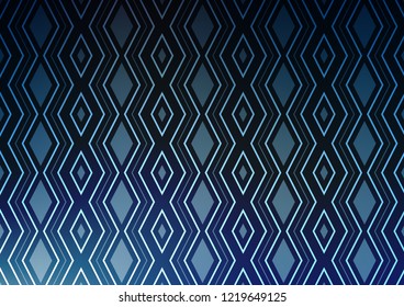 Light BLUE vector pattern with lines, rectangles. Glitter abstract illustration with colorful lines, rhombuses. Best design for your ad, poster, banner.