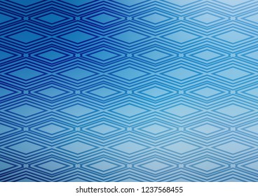 Light BLUE vector pattern with lines, rectangles. Glitter abstract illustration with colorful lines, rhombuses. Smart design for your business advert.