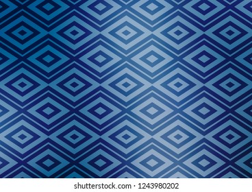 Light BLUE vector pattern with lines, rectangles. Colorful decorative design in simple style with lines, rhombuses. Best design for your ad, poster, banner.