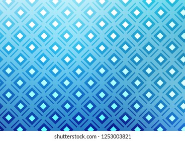 Light BLUE vector pattern with lines, rectangles. Colorful lines, squares on abstract background with gradient. Backdrop for TV commercials.