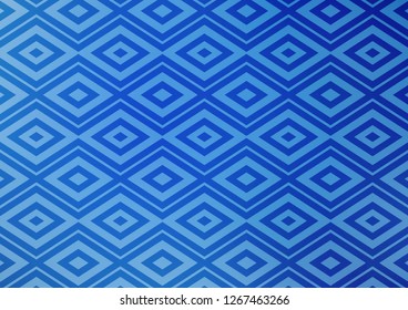 Light BLUE vector pattern with lines, rectangles. Modern geometric abstract illustration with lines, squares. Pattern for business booklets, leaflets.