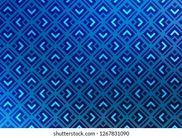 Light BLUE vector pattern with lines, rectangles. Modern geometric abstract illustration with lines, squares. Pattern for business booklets, leaflets.