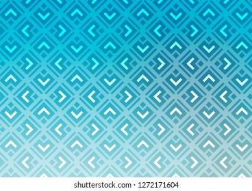 Light BLUE vector pattern with lines, rectangles. Colorful decorative design in simple style with lines, rhombuses. Backdrop for TV commercials.