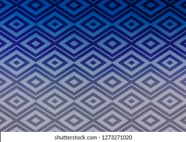 Light BLUE vector pattern with lines, rectangles. Colorful decorative design in simple style with lines, rhombuses. Smart design for your business advert.