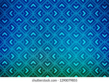 Light BLUE vector pattern with lines, rectangles. Glitter abstract illustration with colorful lines, rhombuses. Pattern for websites, landing pages.