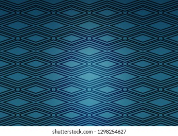 Light BLUE vector pattern with lines, rectangles. Colorful decorative design in simple style with lines, rhombuses. Pattern for business booklets, leaflets.