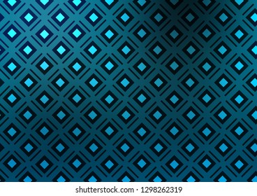 Light BLUE vector pattern with lines, rectangles. Glitter abstract illustration with colorful lines, rhombuses. Best design for your ad, poster, banner.