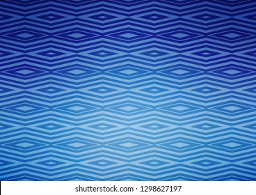 Light BLUE vector pattern with lines, rectangles. Glitter abstract illustration with colorful lines, rhombuses. Best design for your ad, poster, banner.