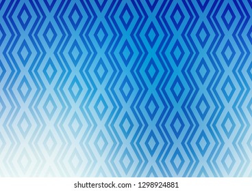 Light BLUE vector pattern with lines, rectangles. Colorful decorative design in simple style with lines, rhombuses. Best design for your ad, poster, banner.