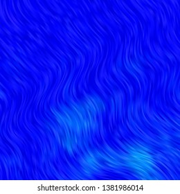 Light BLUE vector pattern with lines. Colorful illustration with curved lines. Template for cellphones.