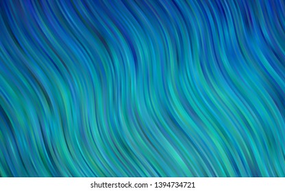 Light BLUE vector pattern with lines, ovals. Blurred geometric sample with gradient bubbles.  New composition for your brand book.