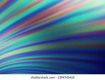 Light BLUE vector pattern with lines, ovals. Colorful abstract illustration with gradient lines. New composition for your brand book.