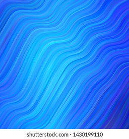 Light BLUE vector pattern with lines. Abstract illustration with gradient bows. Pattern for websites, landing pages.