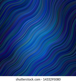 Light BLUE vector pattern with lines. Illustration in halftone style with gradient curves. Best design for your ad, poster, banner.