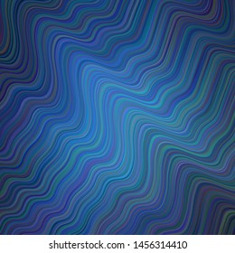 Light BLUE vector pattern with lines. A shining illustration, which consists of curved lines. Abstract style for your business design.
