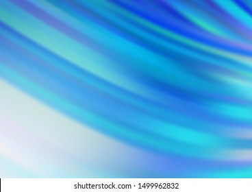 Light BLUE vector pattern with lines, ovals. Creative illustration in halftone marble style with gradient. The template for cell phone backgrounds.
