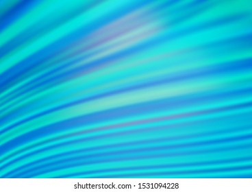 Light BLUE vector pattern with lines, ovals. Blurred geometric sample with gradient bubbles.  The template for cell phone backgrounds.