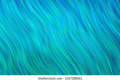 Light BLUE vector pattern with lines, ovals. Shining illustration, which consist of blurred lines, circles. The template for cell phone backgrounds.