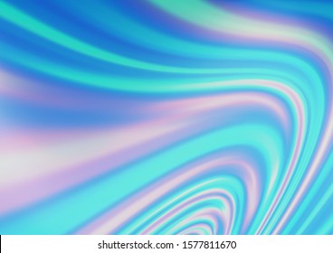 Light BLUE vector pattern with lines, ovals. Colorful illustration in abstract marble style with gradient. A completely new marble design for your business.