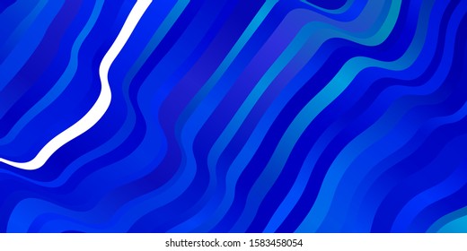 Light BLUE vector pattern with lines. Bright sample with colorful bent lines, shapes. Pattern for booklets, leaflets.