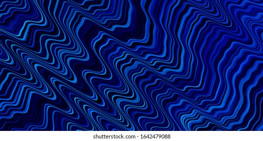 Light BLUE vector pattern with lines. Illustration in abstract style with gradient curved.  Pattern for business booklets, leaflets