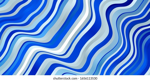Light BLUE vector pattern with lines. Colorful abstract illustration with gradient curves. Pattern for ads, commercials.