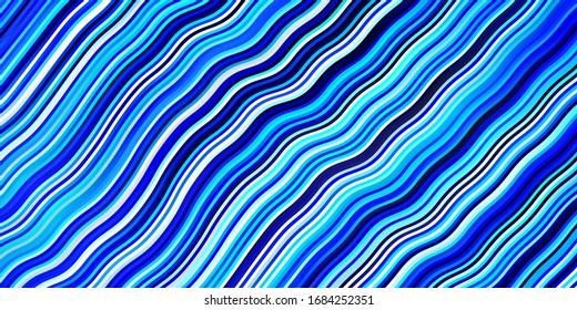 Light BLUE vector pattern with lines. Illustration in abstract style with gradient curved.  Best design for your ad, poster, banner.