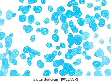 Light BLUE vector pattern with lines, ovals. A completely new color illustration in marble style. The elegant pattern for brand book.