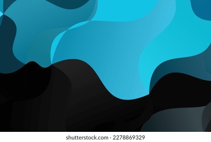 Light BLUE vector pattern with lines, ovals. Geometric illustration in marble style with gradient.  Brand new design for your ads, poster, banner.