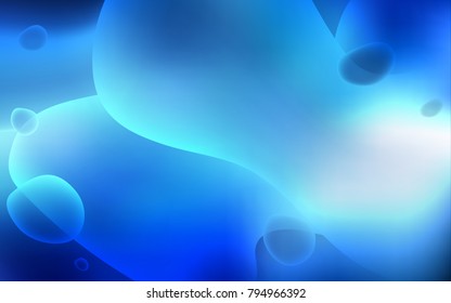 Light BLUE vector pattern with lines, ovals. A sample with blurred bubble shapes. A completely new memphis design for your business.