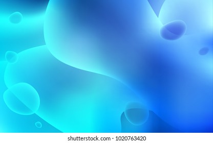 Light BLUE vector pattern with liquid shapes. An elegant bright illustration with gradient. Memphis design for your web site.