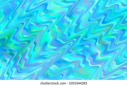 Light BLUE vector pattern with liquid shapes. Glitter abstract illustration with wry lines. Marble design for your web site.