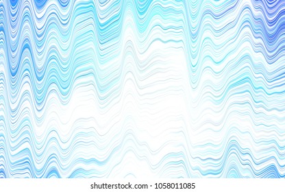Light BLUE vector pattern with liquid shapes. Shining illustration, which consist of blurred lines, circles. New composition for your brand book.