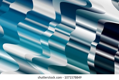 Light BLUE vector pattern with liquid shapes. Modern gradient abstract illustration with bandy lines. A new texture for your  ad, booklets, leaflets.