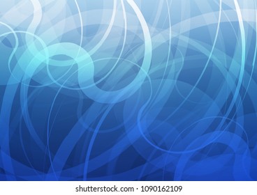 Light BLUE vector pattern with liquid shapes. A vague circumflex abstract illustration with gradient. New composition for your brand book.