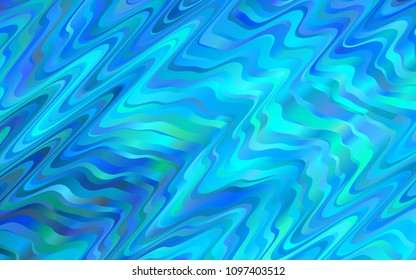 Light BLUE vector pattern with liquid shapes. Glitter abstract illustration with wry lines. Pattern for your business design.