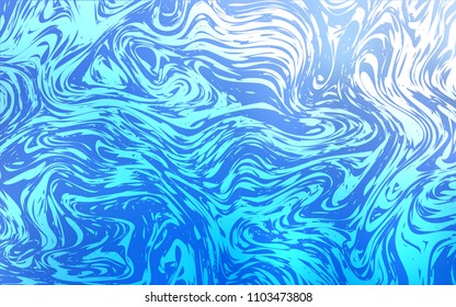 Light BLUE vector pattern with liquid shapes. Glitter abstract illustration with wry lines. Textured wave pattern for backgrounds.