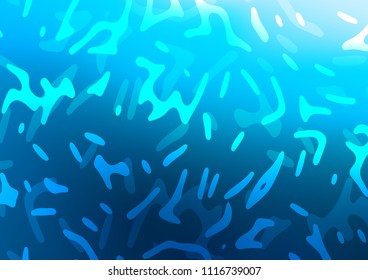Light BLUE vector pattern with liquid shapes. A vague circumflex abstract illustration with gradient. Textured wave pattern for backgrounds.