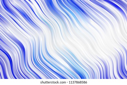 Light BLUE vector pattern with liquid shapes. Modern gradient abstract illustration with bandy lines. Textured wave pattern for backgrounds.