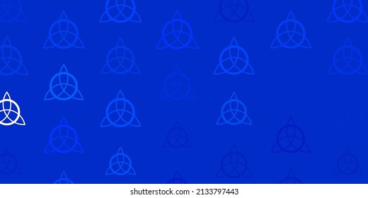 Light BLUE vector pattern with magic elements. Retro design in abstract style with witchcraft forms. Best design halloween events.
