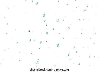 Light BLUE vector pattern with music elements. Modern abstract illustration with melody keys. Template for fasion magazines.