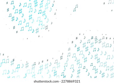 Light BLUE vector pattern with music elements. Isolated colorful music keys on abstract background. Modern design for wallpapers.