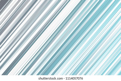 Light BLUE vector pattern with narrow lines. Decorative shining illustration with lines on abstract template. Best design for your ad, poster, banner.