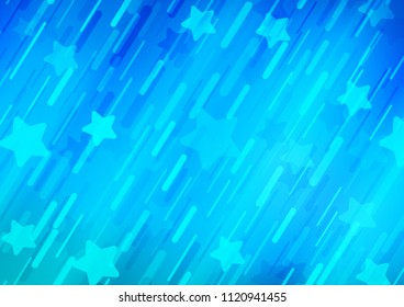 Light BLUE vector pattern with narrow lines. Decorative shining illustration with lines on abstract template. The pattern can be used for busines ad, booklets, leaflets