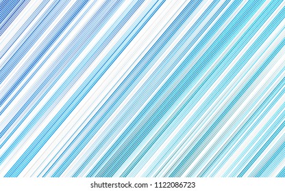 Light BLUE vector pattern with narrow lines. Decorative shining illustration with lines on abstract template. The template can be used as a background.