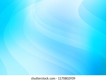 Light BLUE vector pattern with narrow curved lines. Shining colored illustration with narrow lines. The pattern can be used for business ad, booklets, leaflets