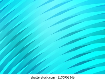Light BLUE vector pattern with narrow  curved lines. Decorative shining illustration with lines on abstract template. Smart design for your business advert.