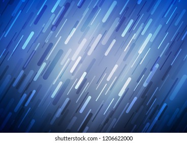 Light BLUE vector pattern with narrow lines. Glitter abstract illustration with colored sticks. Best design for your ad, poster, banner.