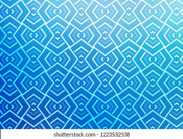 Light BLUE vector pattern with narrow lines. Shining colored illustration with narrow lines. Pattern for business booklets, leaflets.