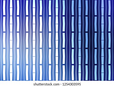 Light BLUE vector pattern with narrow lines. Glitter abstract illustration with colored sticks. Best design for your ad, poster, banner.